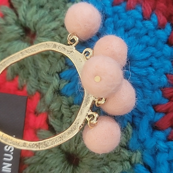 Yochi Organic Hoops With Pompoms - Picture 3 of 4
